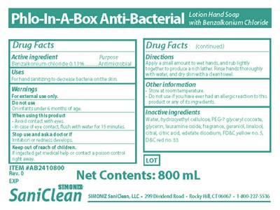 Bag Label (Phlo On Box Anti Bacterial Rev0 12 X 800 mL (ab2410))